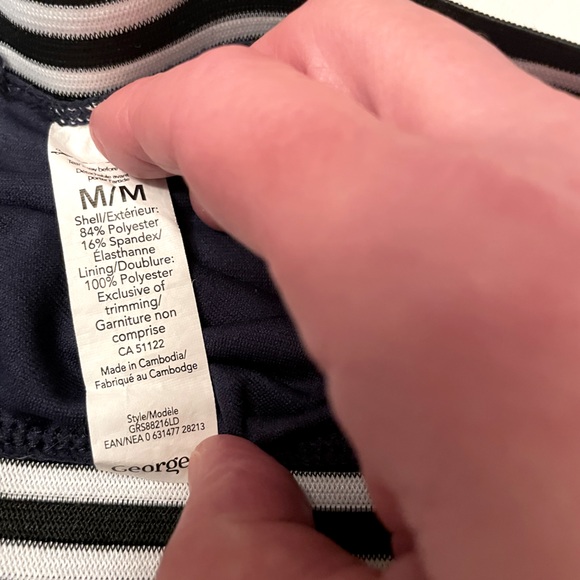 🔥 3/21 🔥Medium Navy and white bikini Bottoms only by George. - Picture 2 of 3